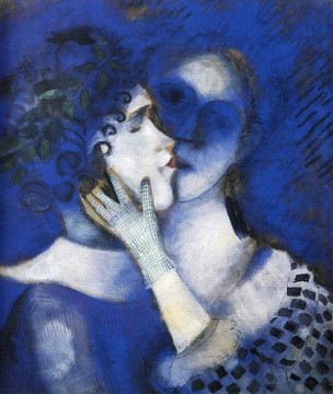  contemporain - Les Amants bleus contemporain de Marc Chagall